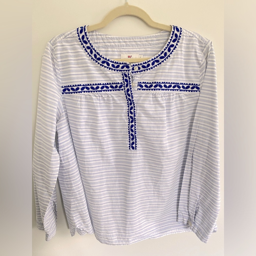 Vineyard Vines Blue and White Striped Top